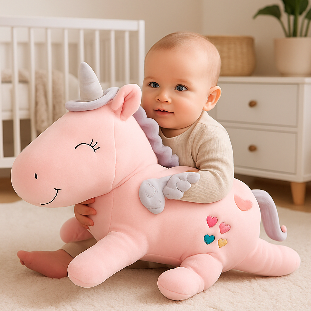 doudou-licorne-peluche-bébé-rose