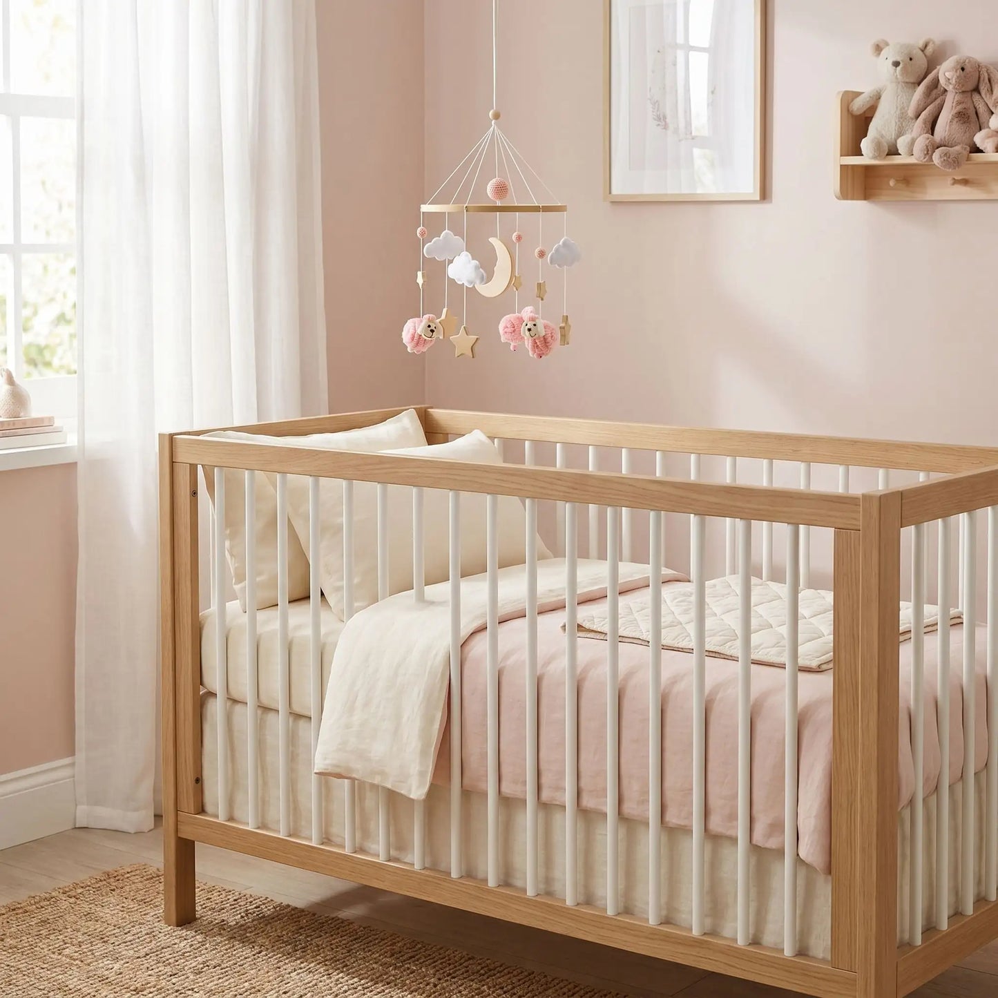 Mobile Lit Bébé - Moutons Adorables Colorés
