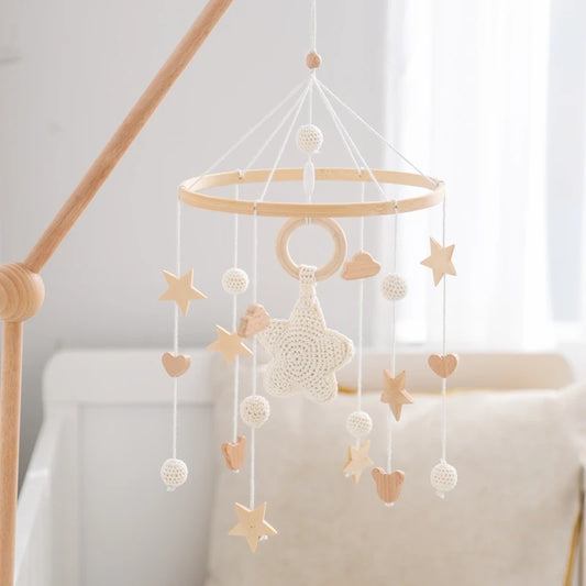 Support Mobile Bébé - Modèle en bois minimaliste