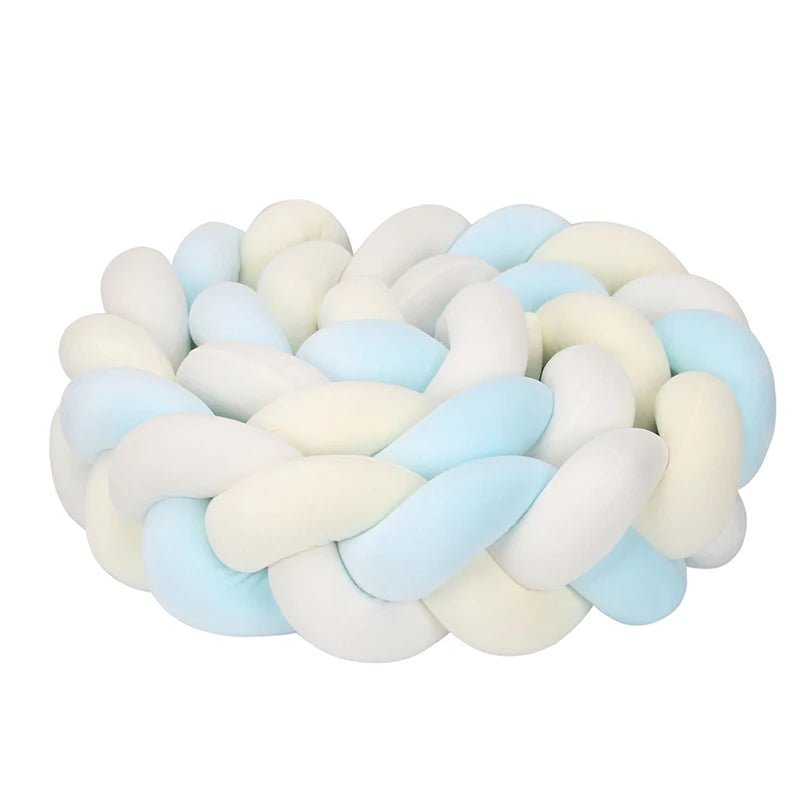 Natte de lit - 2 brins blanc jaune et bleu