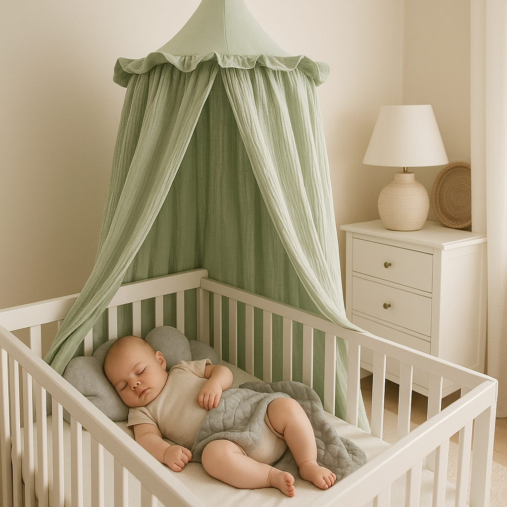 ciel-de-lit-bébé-enfant-décoration-matériaux-sécuritaires