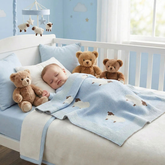 couverture-bébé-bleu-garçon-chambre-sommeil