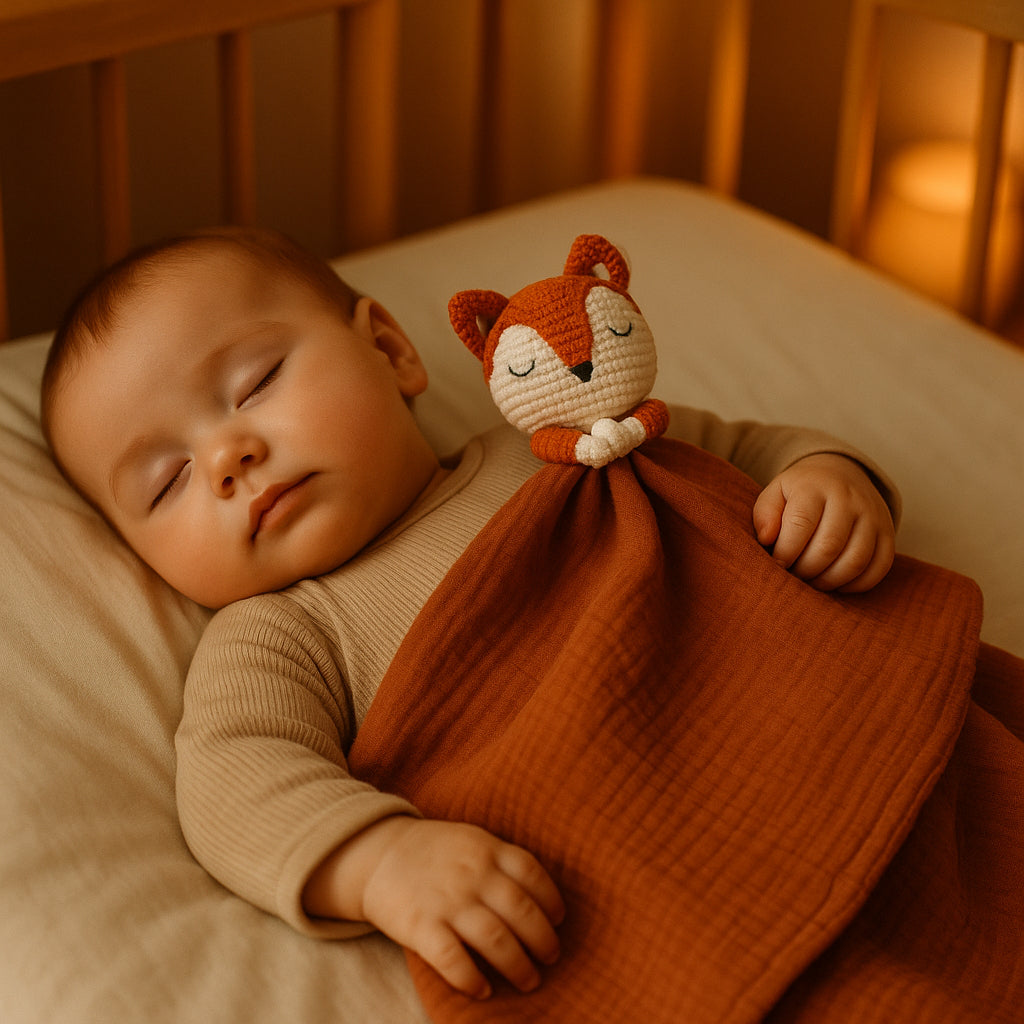 doudou-en-crochet-bébé-renard-doux-réconfortant