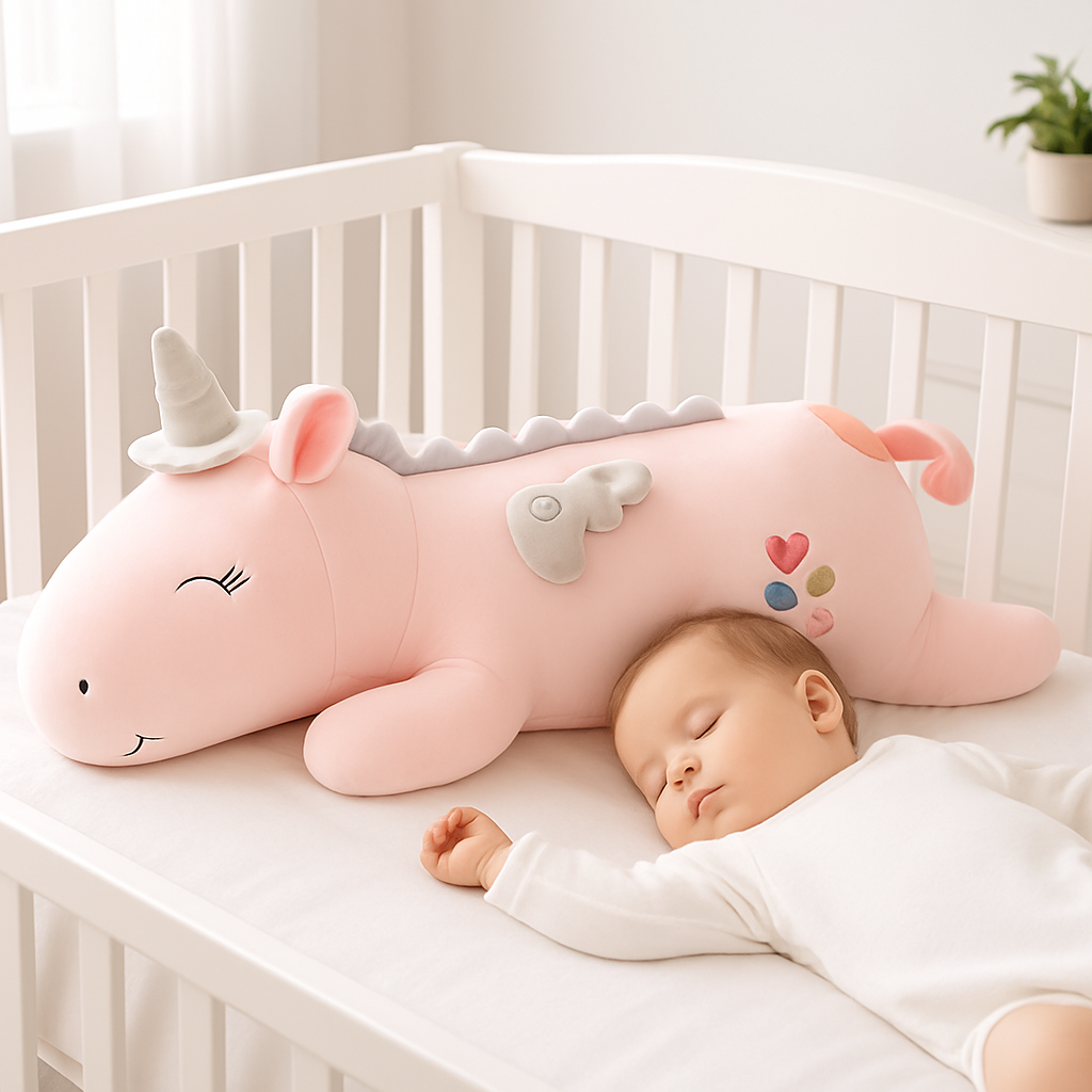doudou-licorne-bébé-compagnon-sommeil-peluche