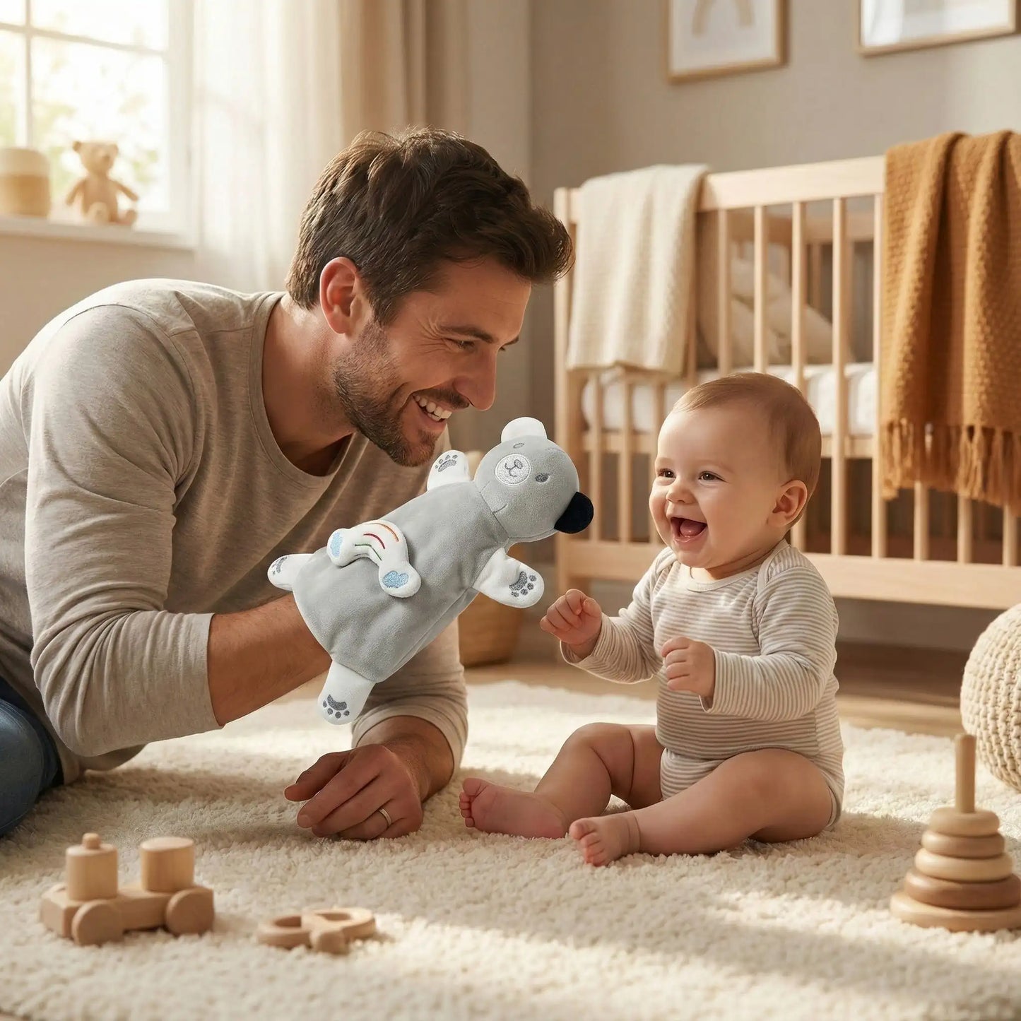 doudou-ourson-marionnette-éveil-sensoriel