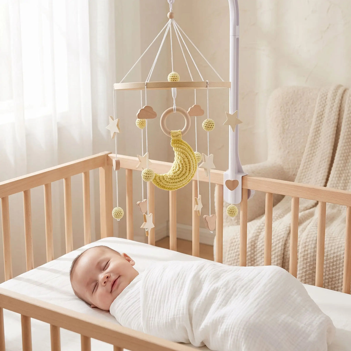 mobile-lit-bébé-sommeil-paisible