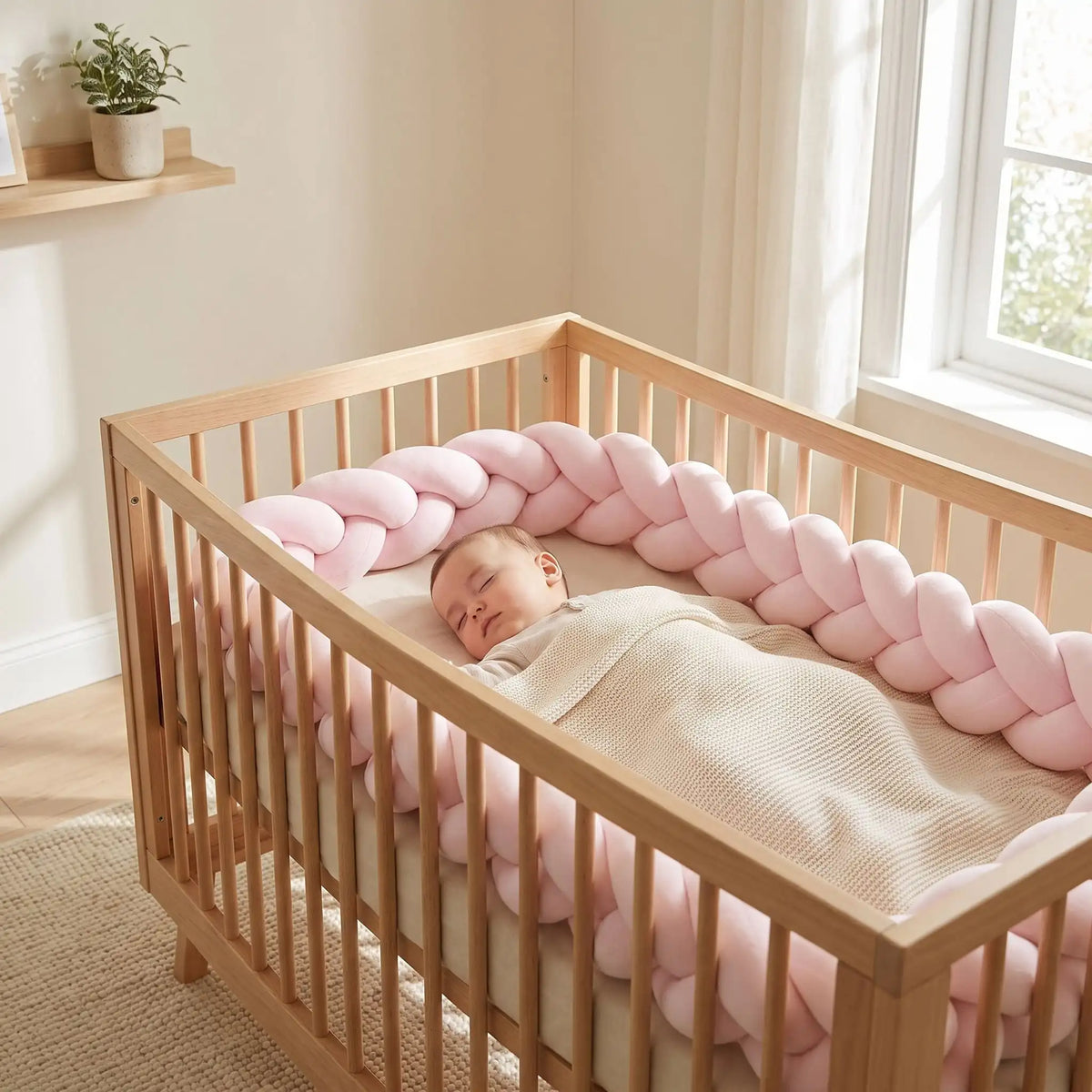 natte de lit rose bébé sommeil profond lit à barreaux