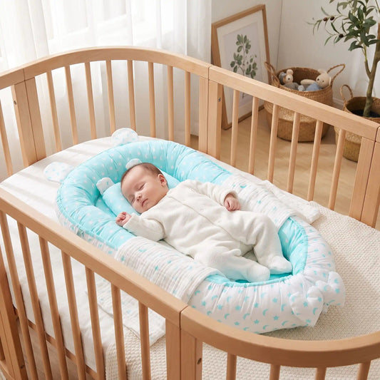 réducteur de lit bébé dort dans un it à barreaux