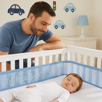 tour-de-lit-bebe-respirant-papa-enfant-pare-chocs