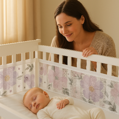 tour-de-lit-bebe-respirant-mama-regarde-bebe-dormir