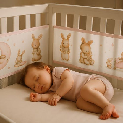 tour-de-lit-bébé-respirant-hypoallergénique-maille-décoration-motif-lapin