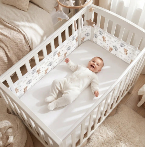 tour-de-lit-ourson-bébé-allonge-lit-barreaux-heureux