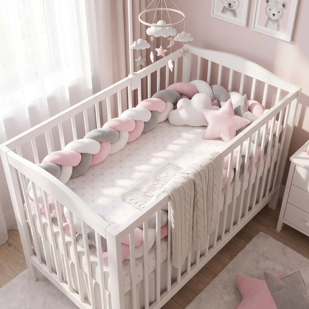 tour de lit pare choc lit barreaux chambre fille