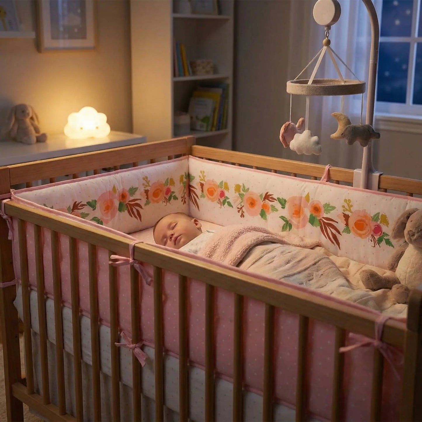 tour-de-lit-pour-bébé-matériaux-sécuritaires-pare-chocs-nocturne