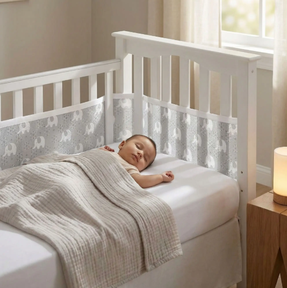 tour-de-lit-protection-contre-barreaux-bébé-dort-profondément