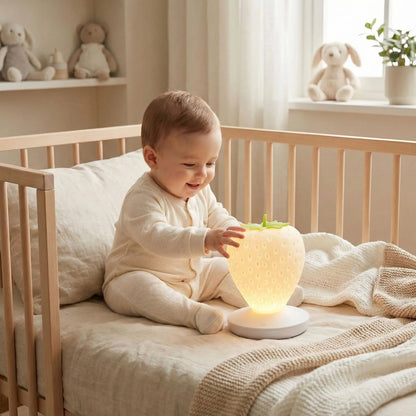 Veilleuse Chambre Bébé - Fraise Adorable Blanche