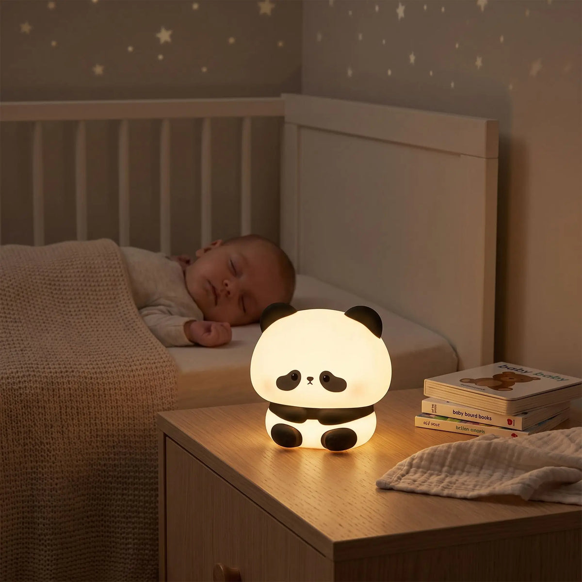 veilleuse panda bébé sommeil lumière douce soir chambre enfant