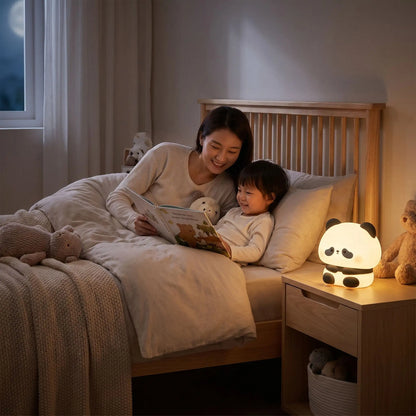 veilleuse panda maman enfant lisent histoire soir